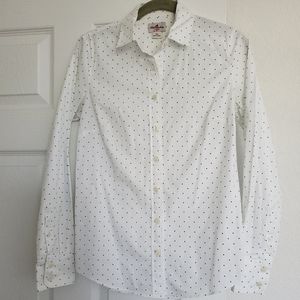 J.Crew Haberdashery Polka Dot White Buttoned Shirt